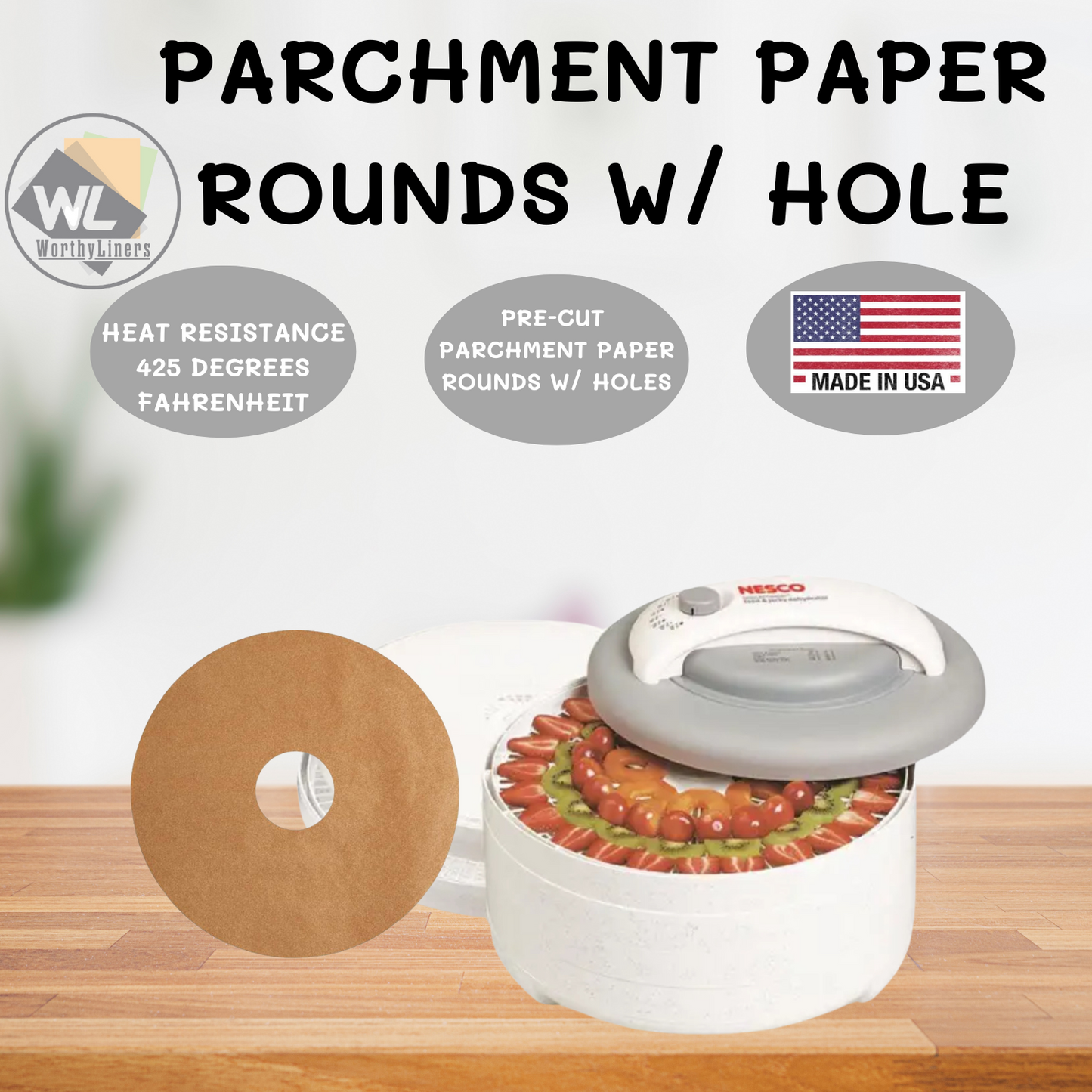 Parchment Paper Rounds with Hole